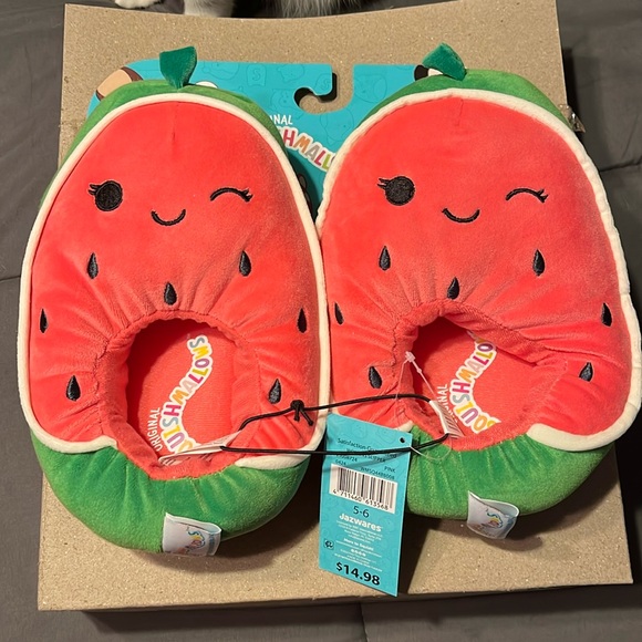 Squashmallows watermelon slippers NIB - Picture 1 of 6